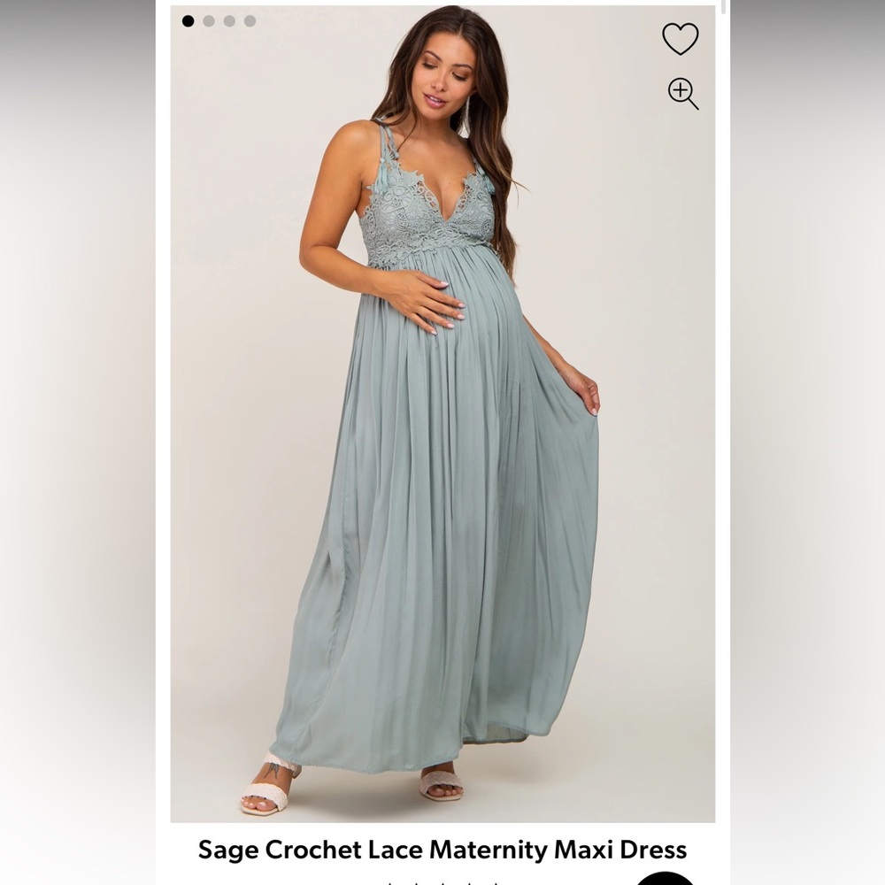 Save Crochet Lace Maternity Dress
